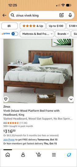 Zinus Vivek Deluxe Wood Platform Bed Frame King