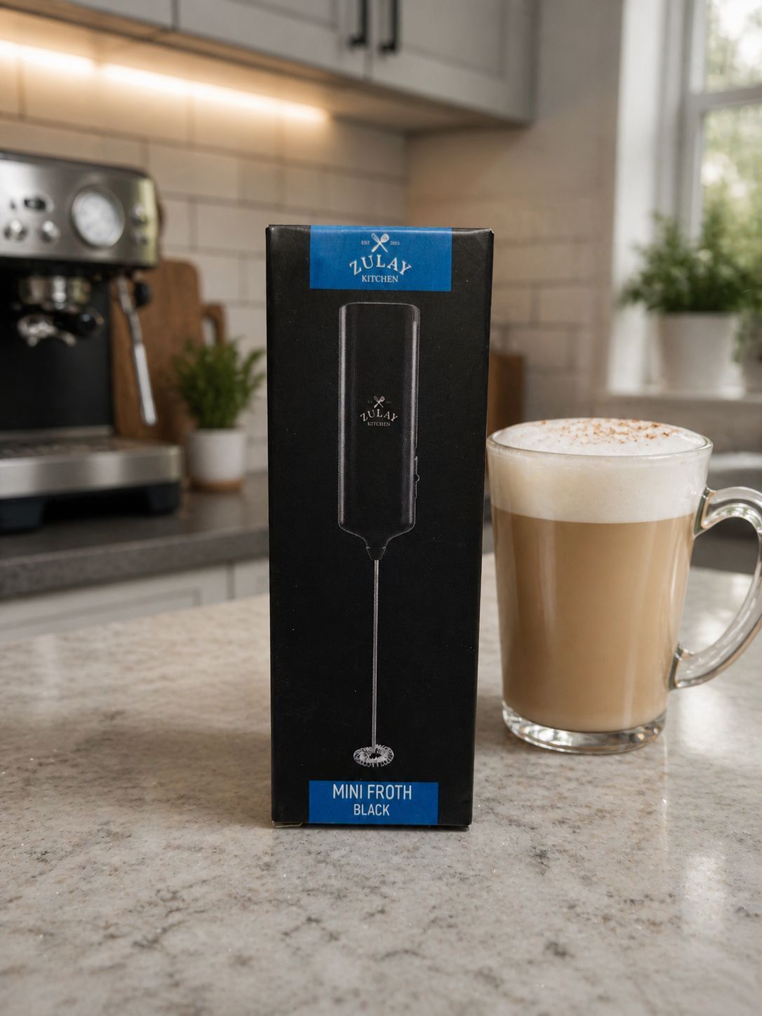 Zulay Kitchen Mini Frother Alpha Black
