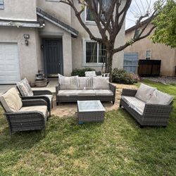 5 Piece 7 Person Seating Outdoor Patio Furniture Set 