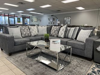 Affordable Furniture Stonewash Charcoal Sectional