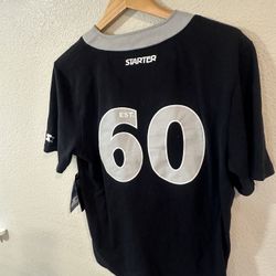 Vintage Retro Starter Las Vegas Raiders baseball-style jersey.