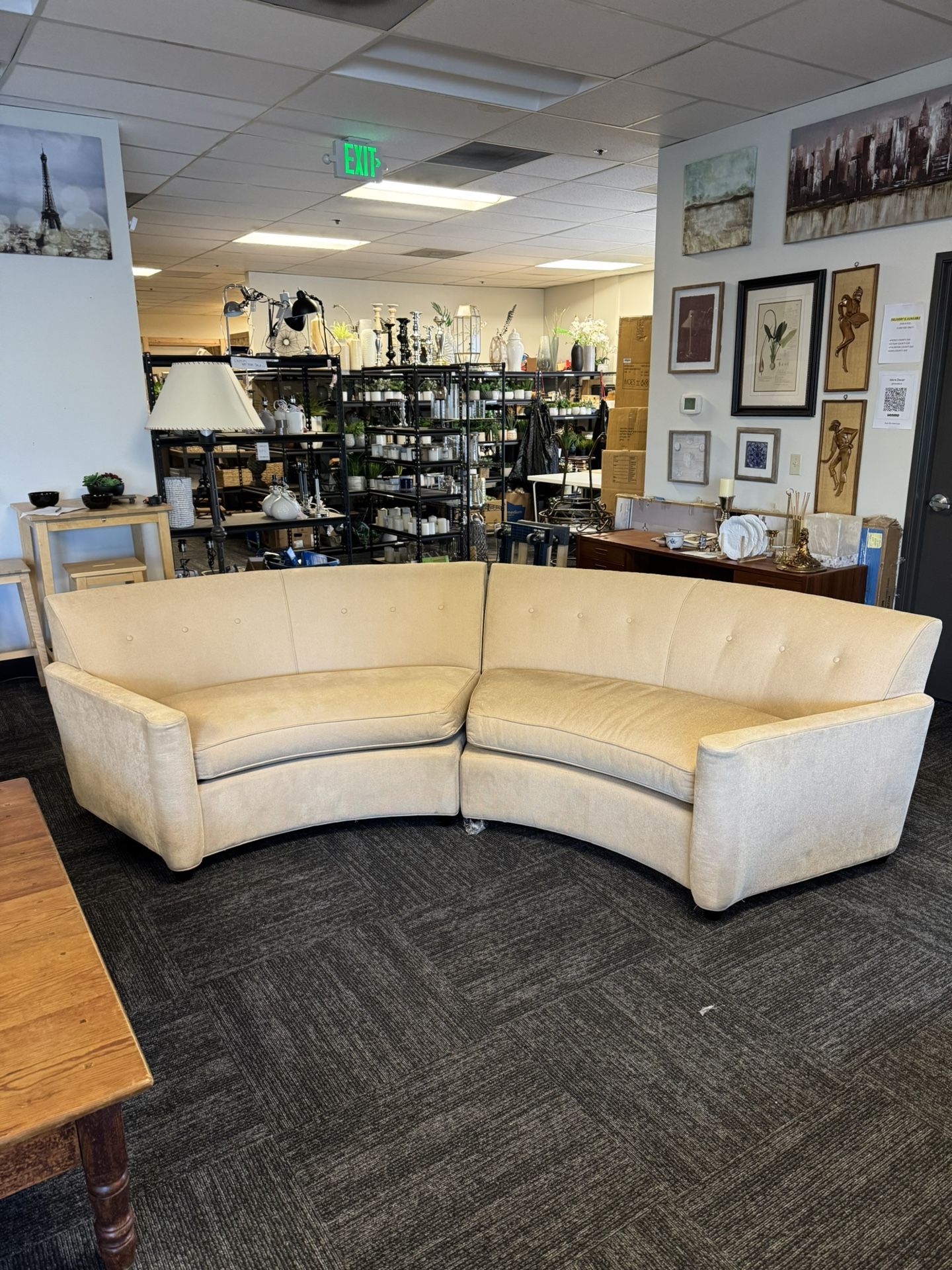 Curved Cream Sofa