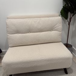 Cream Boucle Chaise Lounge / Floor Sofa
