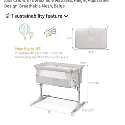 BABY JOY Portable Bedside Crib