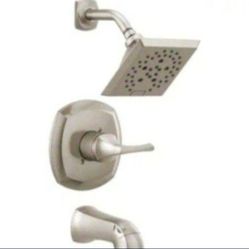 Delta Portwood Single-Handle 5-Spray Tub and Shower Faucet with H2Okinetic in SpotShield Brushed Nickel (Valve Included