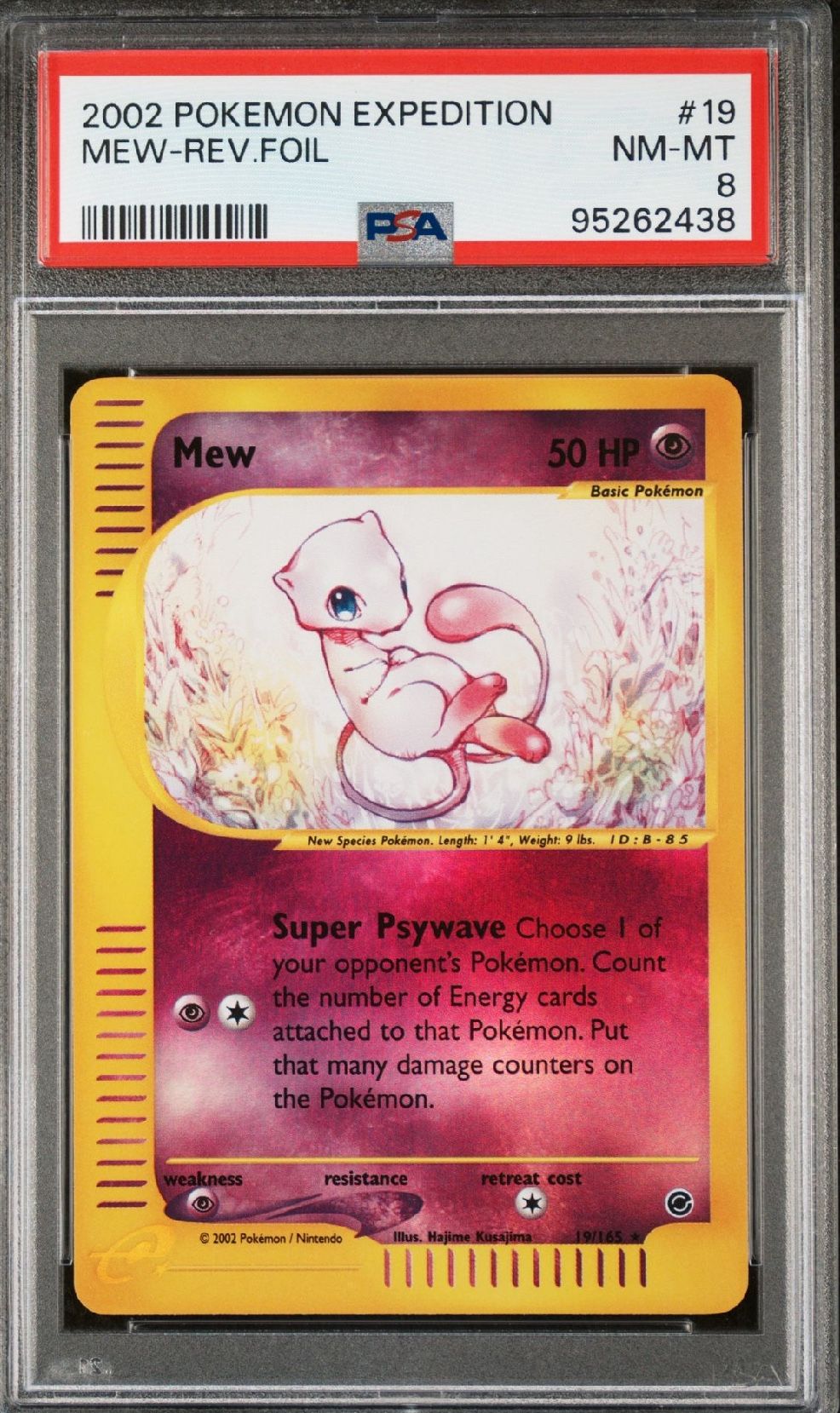 Pokemon EXPEDITION MEW #55 REVERSE HOLO FOIL CARD PSA 8 NM MT