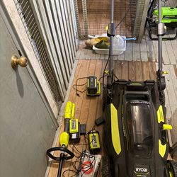 Ryobi 40V Brushless Lawn Bundle - Mower, Blower, Trimmer + Batteries
