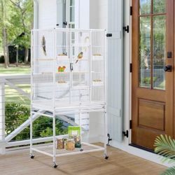 Large Parrots Birds Flight Cage With Removable Rolling Stand 