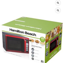 Hamilton Beach 0.9 cu. ft. Countertop Microwave Oven, 900 Watts, Red Stainless Steel