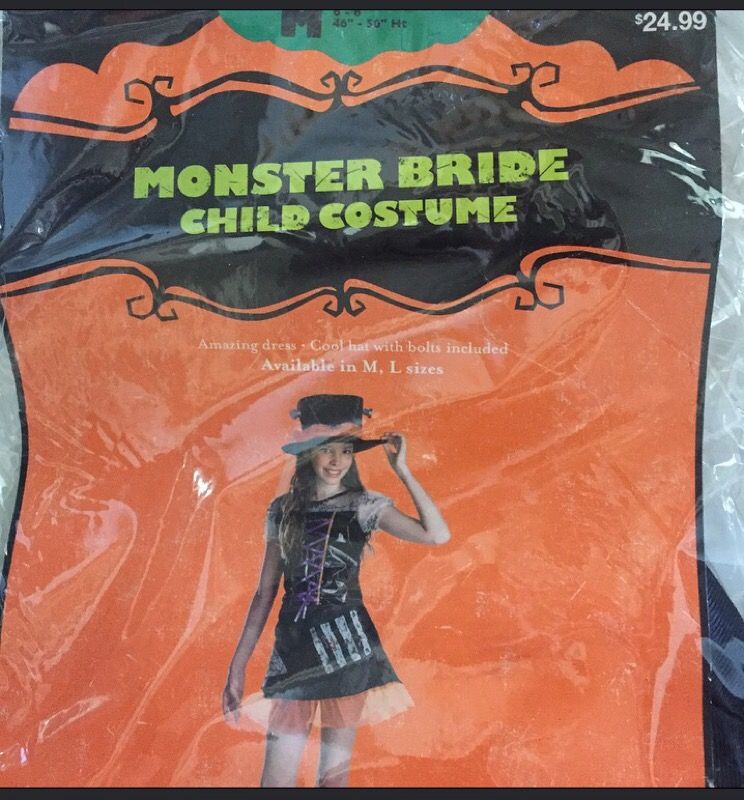 New Monster Bride Halloween costume Sz 6-8 yrs