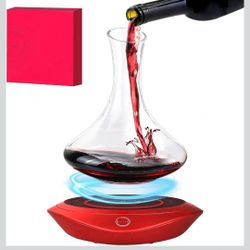  Electric Wine Decanter, Smart Wine Aerator Spinner, Automatic Rotating Red Wine Aerator with USB Rechargeable, Wine Accessories Christmas Bi