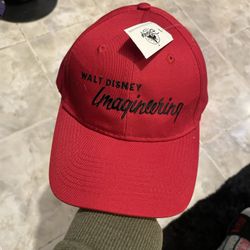VTG 90s Walt Disney Imagineering Land Baseball Cap Snapback Red NWT