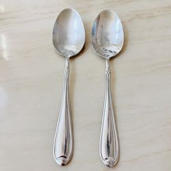 2pc WALLACE Summerset Stainless Teaspoon 6 1/4 in Flatware Replacement PLAINBACK