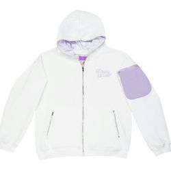 Praying Rabbit Hoodie (White/lavender)
