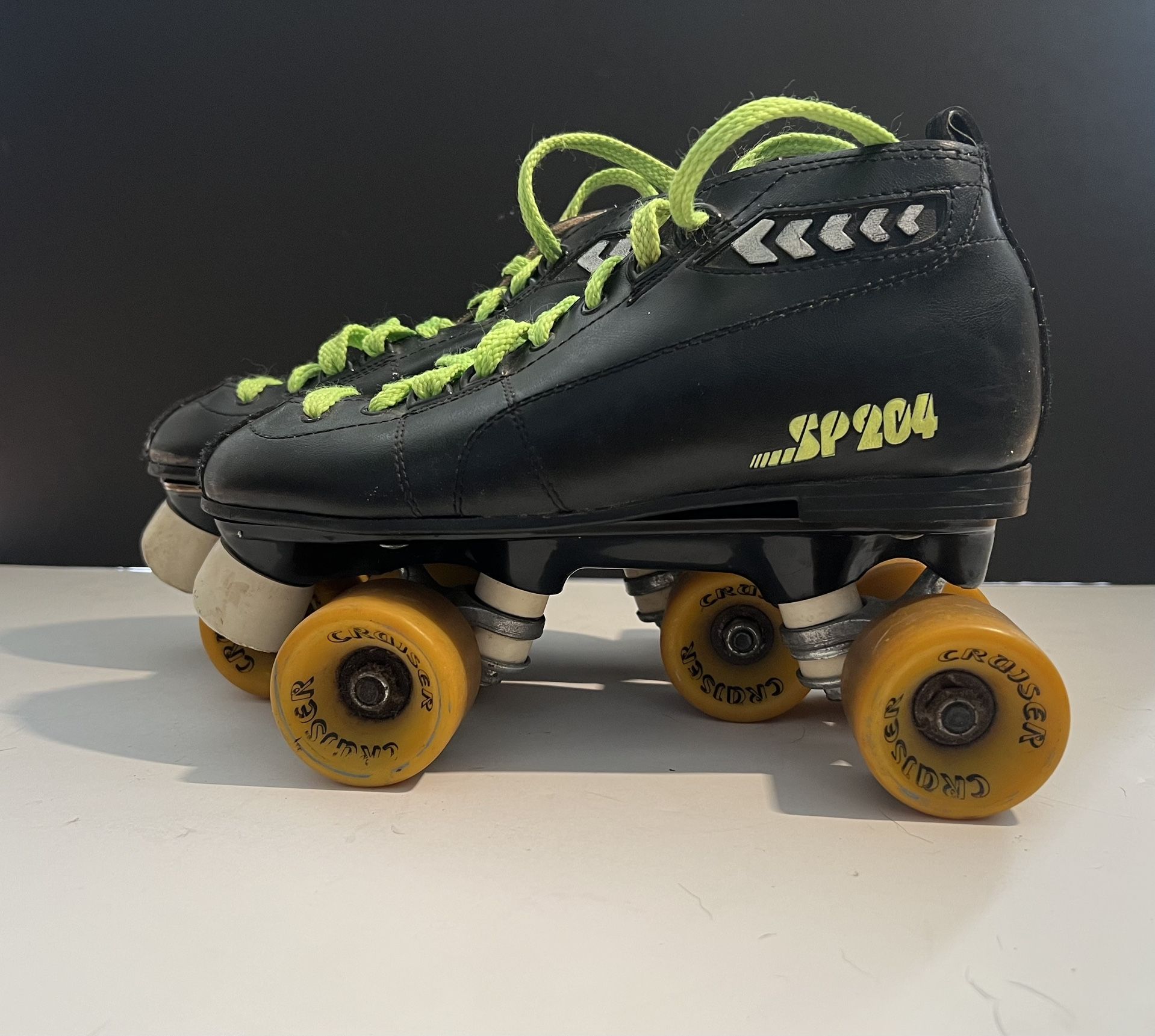 Vtg Labeda SP204 Roller Speed Skates Sz 8 Leather Quad Cruiser Pacer Derby