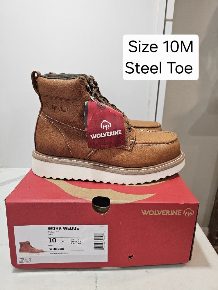 Wolverine Steel Toe Work Boots Size 10