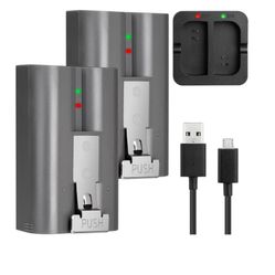Batería de repuesto para timbre de timbre de timbre, paquete de 2 unidades, 6040 mAh con estación de carga, compatible con timbre de video anillo, 2/3