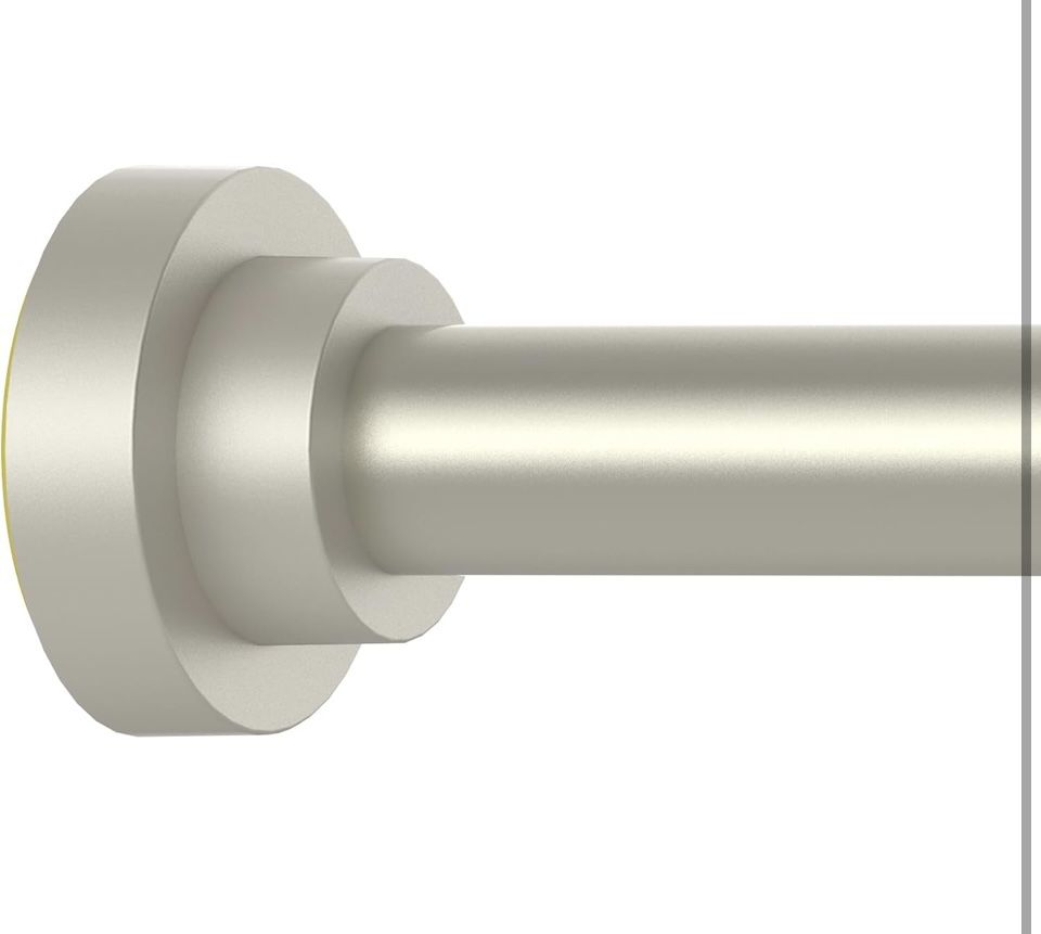 Brushed Nickel Shower Curtain Rod Adjustable 43-78 inch 1"Diameter Spring Tension Curtain Rod No Drill Anti-Rust Non-Slip Shower Rod for Bathroom