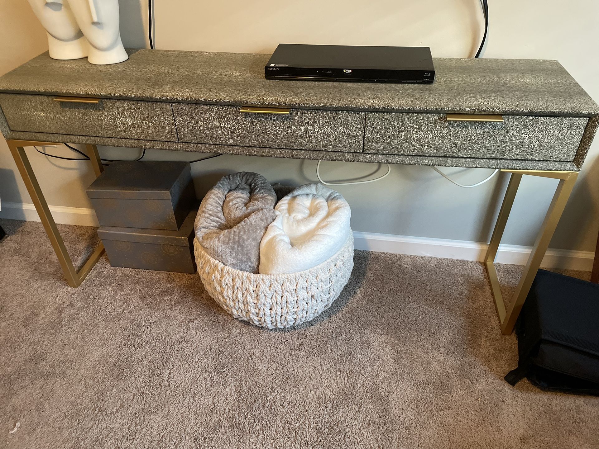 Grey & Gold Console Table