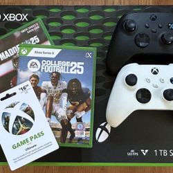 Xbox Series X Bundle (2 Controllers, Madden 25, NCAA Football 25, 1 Month Game Pass)