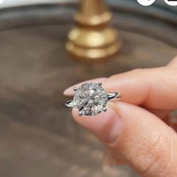 18k Real Diamond Engagement Promise Ring White Golf 