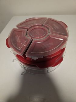 Red polka dot temptation 14 Piece serving dishwear set