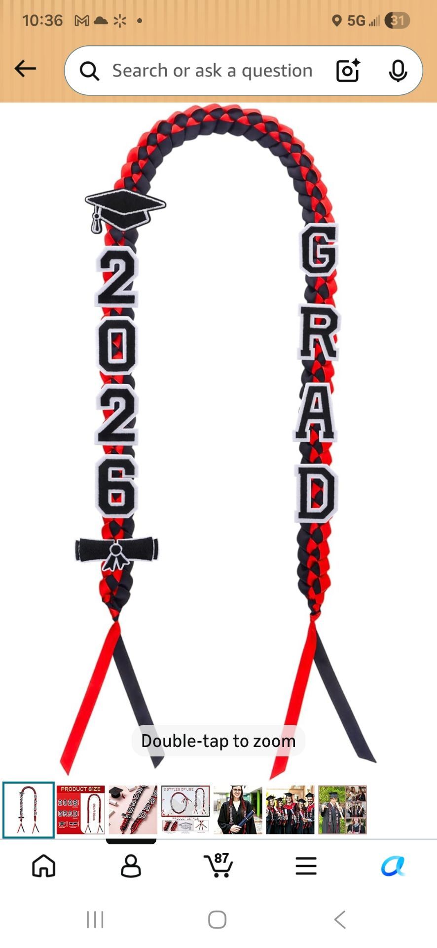 Red and black ribbon graduation leis (firm price)
