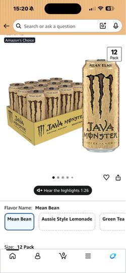 Java Monster Mean Bean Coffee Energy Drink 12 Pack
