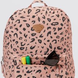 Authentic Billabong 20L Unisex Backpack - Dusty Peach Leopard Print NWT 