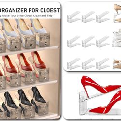 40 Pair Shoe Organizer SPACE SAVER Bundle Acrylic shelf Stackers 10 Boxes 8 boxes unopened BRAND NEW
