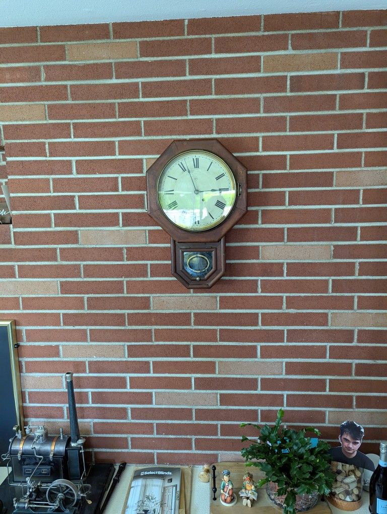 Seth Thomas Octagon 8 Day School Clock 