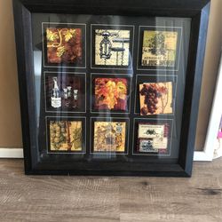 Framed Art Picture Of Wine Items 
