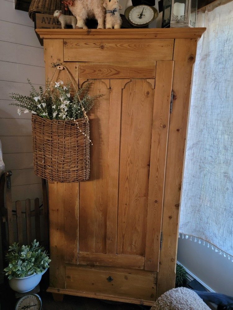 Antique pine cabinet wardrobe,