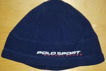POLO SPORT RALPH LAUREN FLEECE BEANIE BLUE NEW ONE SIZE FITS ALL