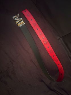Black and red leather MCM BELT