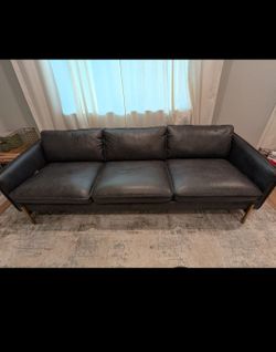 Black leather sofa - The Hoxton sofa CB2
