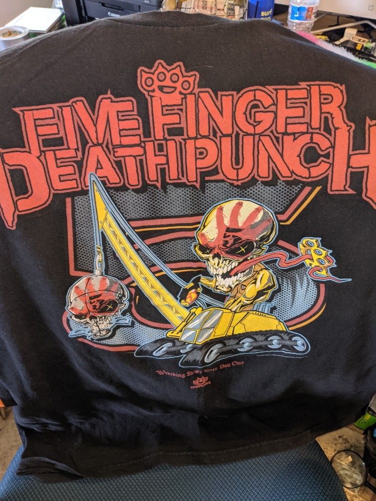 Rare Five Finger Death Punch Wrecking Sh#t Since Day One Concert T-shirt