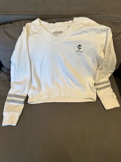 Jack Wills White Cropped V-Neck Sweatshirt