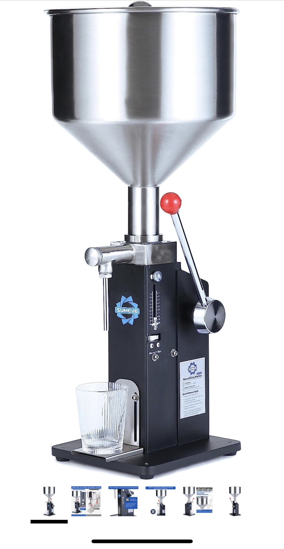 Sumeve Manual Filling Machine Filling 5-55ml Bottler Filler For Liquid and Paste #1088