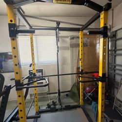 Heavy-Duty Power Rack / Squat Rack with Pull-Up Bar & Attachments- Price Is Negotiable
