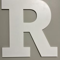 2 Feet Tall “R” And “N” Wooden Initial Letters  Large enough just to hang one letter as first or last initial. 2 foot large painted white wooden lette