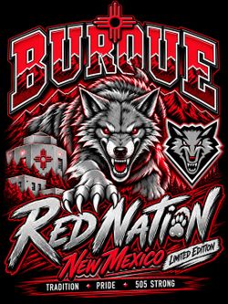 Custom Burque 505 Red Nation Heavyweight Graphic Tee