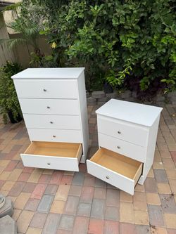 White Dresser and Nightstand Set
