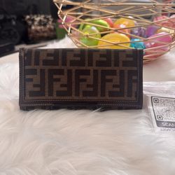 Fendi Zucca Canvas leather wallet