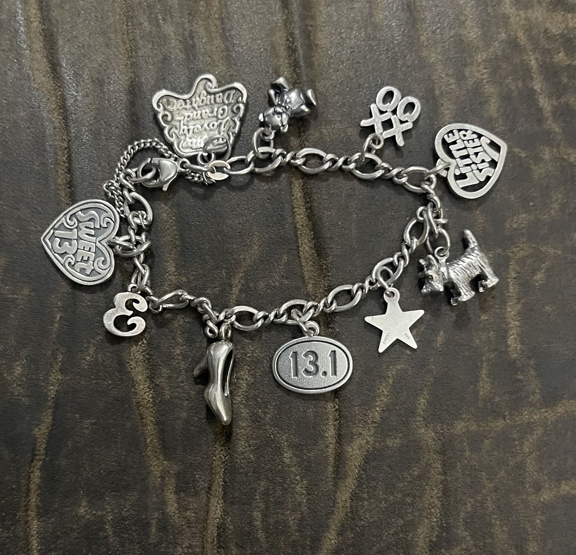 James Avery Bracelet With 10 Charms (Several Retired)