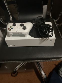 Xbox One Series S with cords and controller