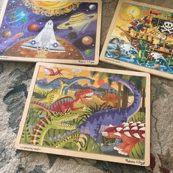 3 Melissa & Doug Wooden Puzzles