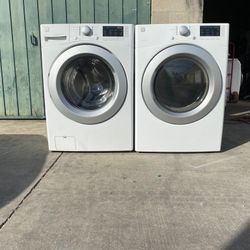 Kenmore Front Loading Washer And Stackable Gas Dryer Set 