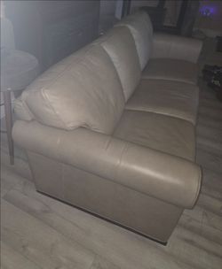 Futura leather sofa and ottoman