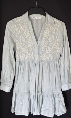 Zara light blue mini dress